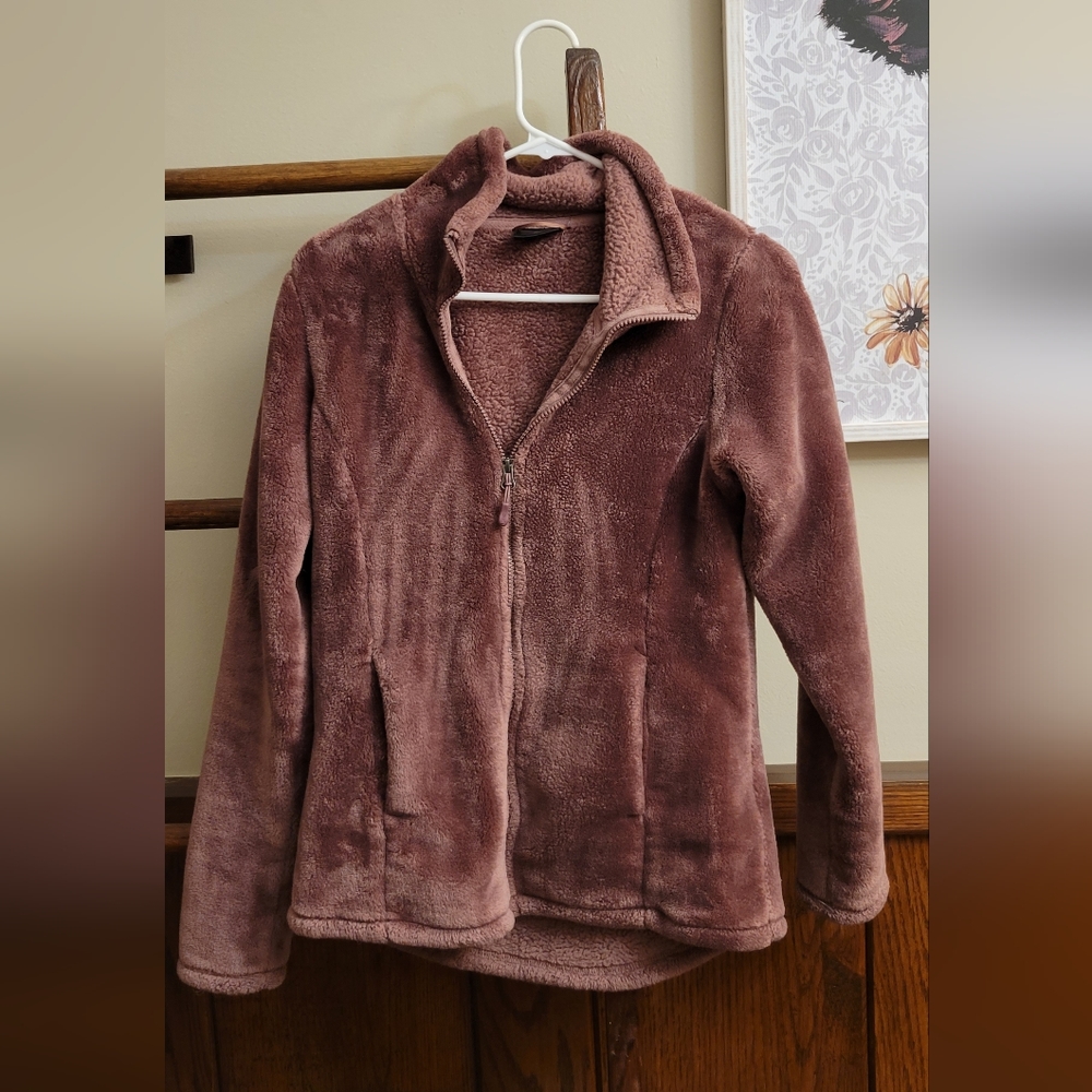 32 Degrees Heat Luxe Fur/Plush Jacket in Mauve